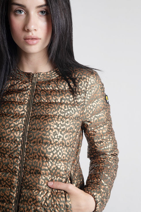 Giubbino Donna GRACE con stampa animalier Verde oro CIESSE PIUMINI- Francavilla Moda